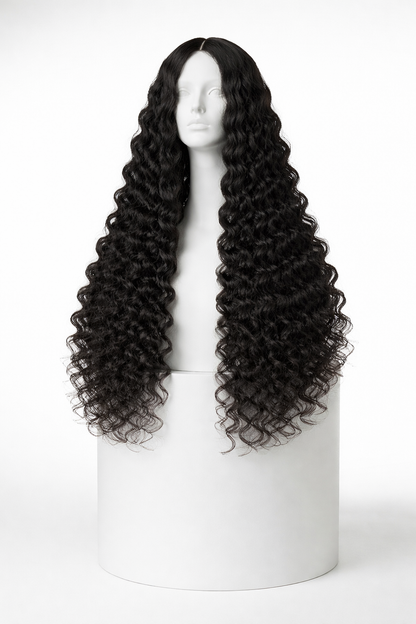 Peluca crespa - Negro Natural
