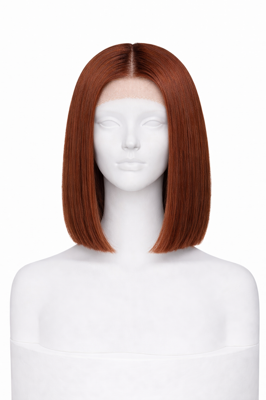 Peluca Lisa Corte Bod -  Cobrizo natural