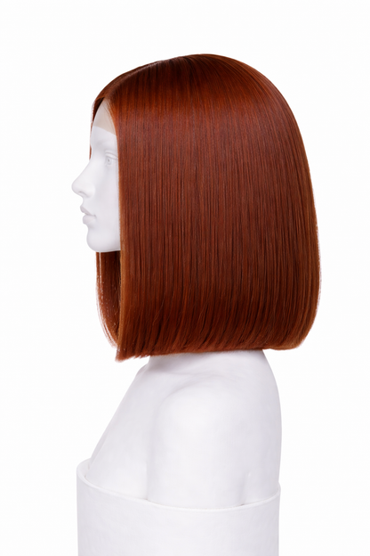 Peluca Lisa Corte Bod -  Cobrizo natural