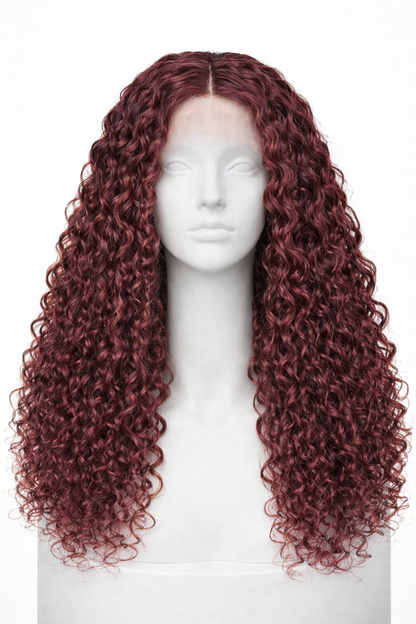 Peluca Crespa Rojo vino