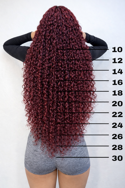 Peluca Crespa Rojo vino